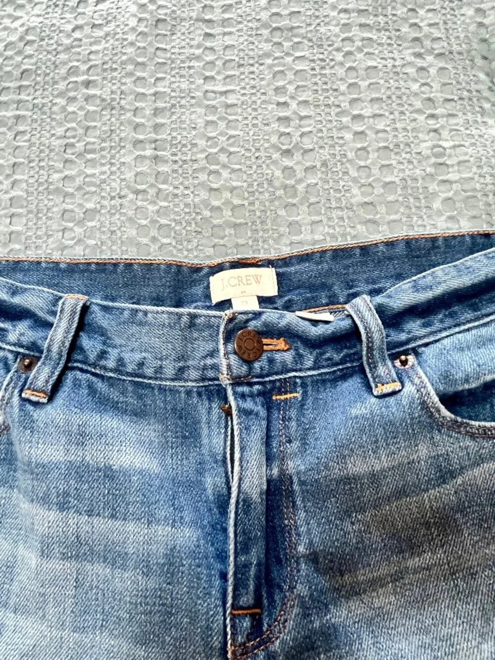 J. Crew Rolled Frayed Hem Blue Jean Shorts Size 29
